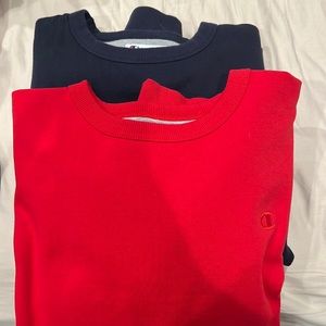 Pack of two, champion sweatshirts one red one navy